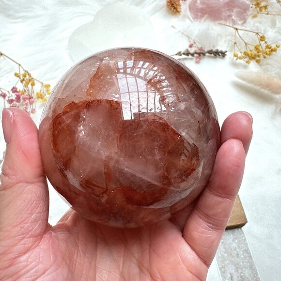 Gorgeous Hematoid Quartz Sphere - Picture 4 of 10